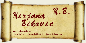 Mirjana Biković vizit kartica
